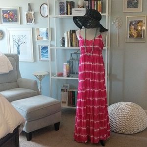 Hot Pink Tie Dye Maxi Dress M
